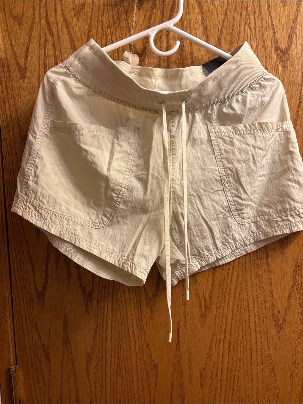 CALIA Journee Collection Cream Elastic-Waist Athletic Shorts